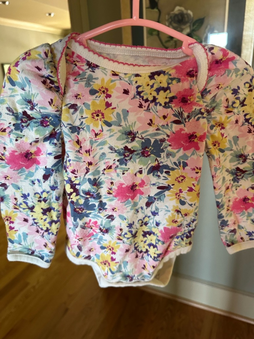 GAP Floral Long-Sleeve Baby Bodysuit in Pink, Yellow, Blue